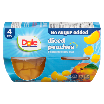 Dole Fruit Bowls Diced Peaches in Water 4x107.0 ml, $1.05/100ml