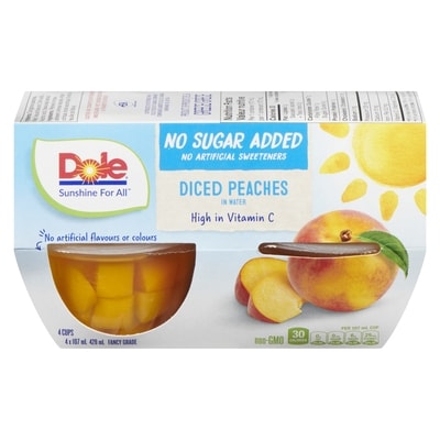 Dole Fruit Bowls Diced Peaches in Water 4x107.0 ml, $0.82/100ml