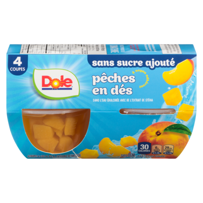 Dole Pêches en dés dans l eau 4x107.0 ml, 1,05 $/100ml