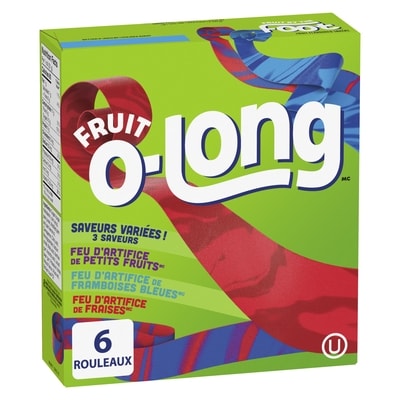 Betty Crocker Fruit O-Long Collation À Saveur de Fruits, 3 Saveurs Variées, Sans Gluten, 6 Rouleaux 128 g, 1,95 $/100g