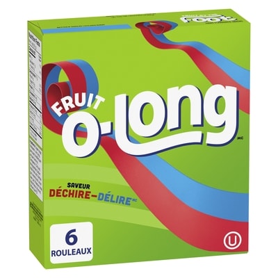 Betty Crocker Fruit O-Long Collation À Saveur de Fruits, Saveurs Déchire-Délire, Sans Gluten, 6 Rouleaux 128 g, 2,34 $/100g