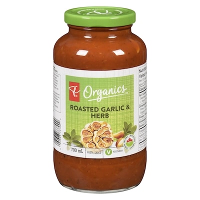PC Organics Organic Pasta Sauce, Roasted Garlic & Herb 700 ml, $0.71/100ml