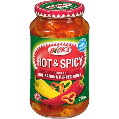 Bicks Pickled Hot Banana Pepper Rings 750 ml, $0.87/100ml