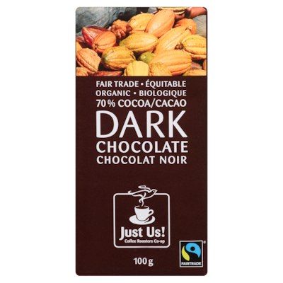 Just Us Chocolat noir biologique 100 g, 5,49 $/100g