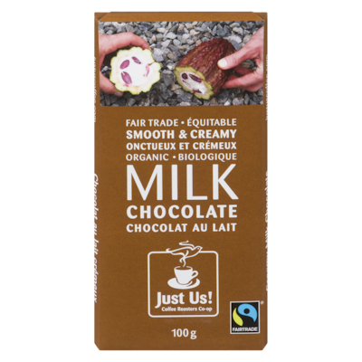 Just Us Organic Milk Chocolate 100 g, $5.49/100g