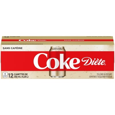 Coca-Cola Cola Diète Sans Cafeine Fridge Pack Cannettes 12x355.0 ml, 0,20 $/100ml