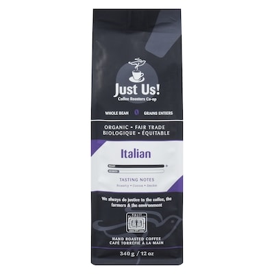 Just Us Whole Bean Coffee, Italian 340 g, $4.41/100g