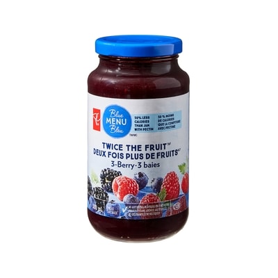 PC Blue Menu Twice the Fruit™ 3-Berry Spread 500 ml, $1.10/100ml