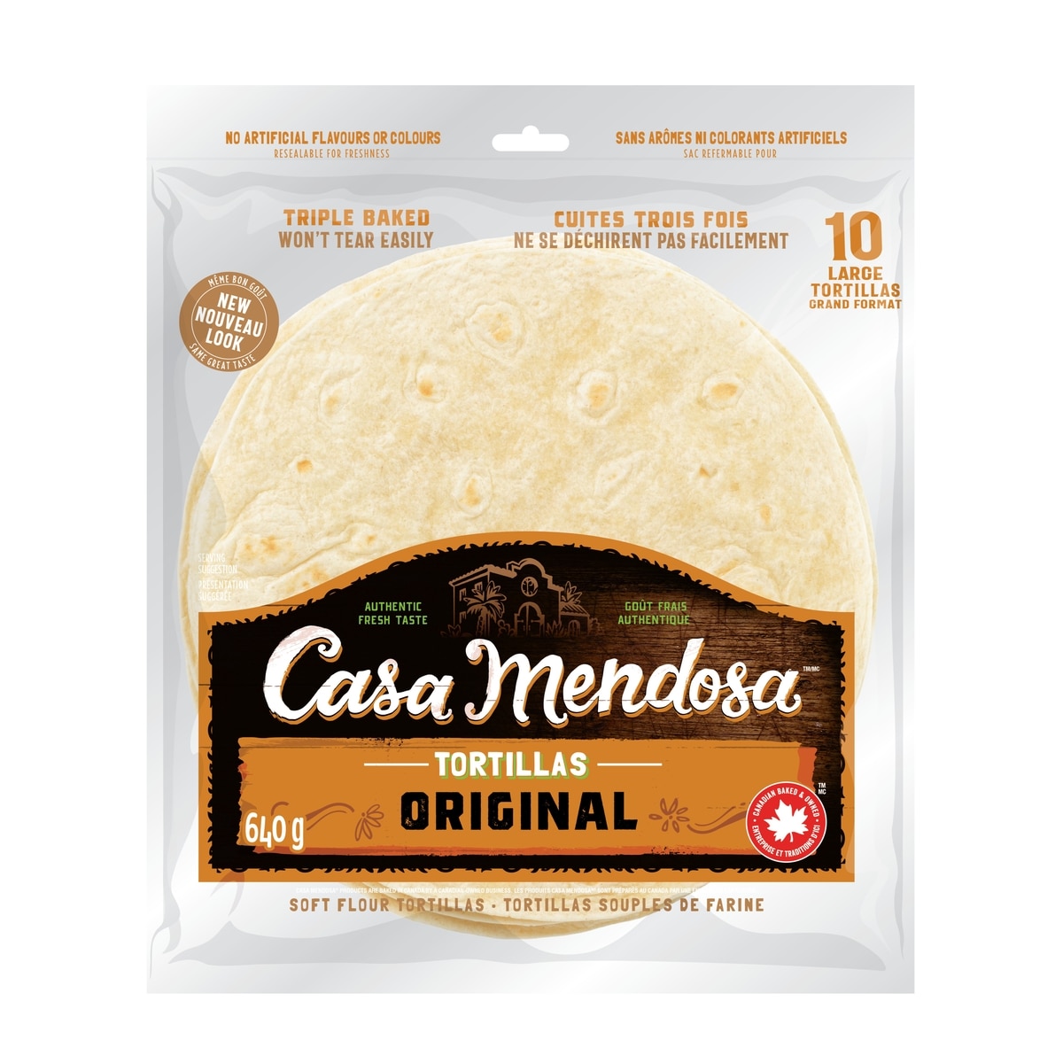Casa Mendosa Original Large Tortillas 640 g, $0.86/100g