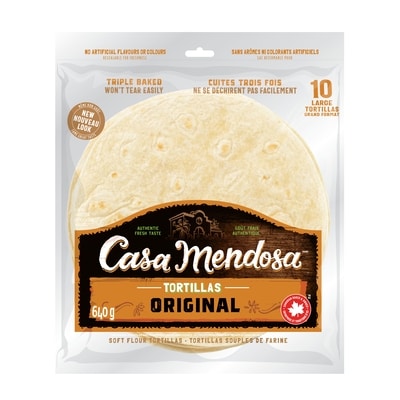 Casa Mendosa Tortillas - original - grand format 640 g, 0,89 $/100g