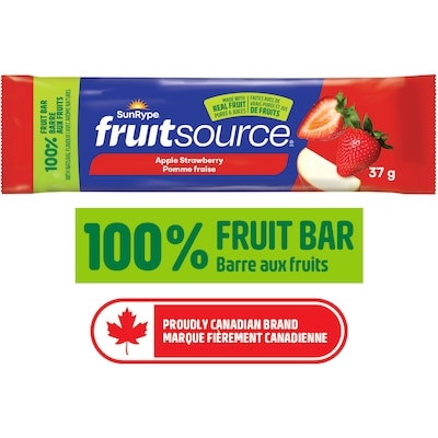 SunRype Barre 100% fruits Pomme et fraise 37 g, 2,68 $/100g