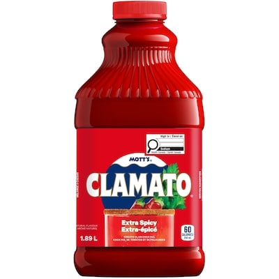 Mott’s Clamato extra épicé 1.89 l, 0,21 $/100ml