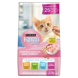 Purina Kitten Chow Nutrition Avancée pour Chatons, Nourriture Sèche pour Chatons 1,8 kg 1.8 kg, 0,53 $/100g