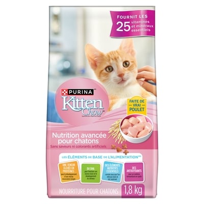 Purina Kitten Chow Nutrition Avancée pour Chatons, Nourriture Sèche pour Chatons 1,8 kg 1.8 kg, 0,61 $/100g