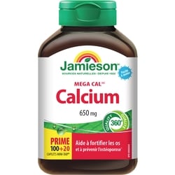 Jamieson Mega Cal Calcium 650 mg 120 ea, 0,14 $/1ch