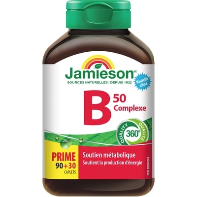 Jamieson Complexe B 50 Ordinaire 120 ea, 0,16 $/1ch