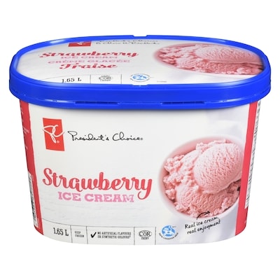 President's Choice Strawberry Ice Cream 1.65 l, $0.42/100ml