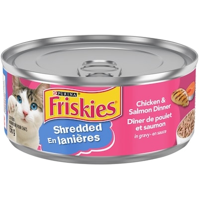 Purina (MD) Friskies(MD) en Lanières Dîner de Poulet et Saumon Nourriture pour Chats Boite  156 g, 0,64 $/100g