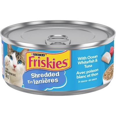 Purina Friskies Shredded Ocean Whitefish and Tuna, Wet Cat Food 156 g, $0.58/100g