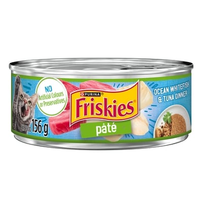 Purina Friskies Pâté Ocean Whitefish & Tuna Dinner, Wet Cat Food 156 g, $0.83/100g