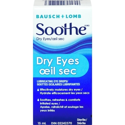 Bausch+Lomb Soothe Moisture Eyes Dry Eye Lubricant Eye Drops 15 ml, $36.60/100ml