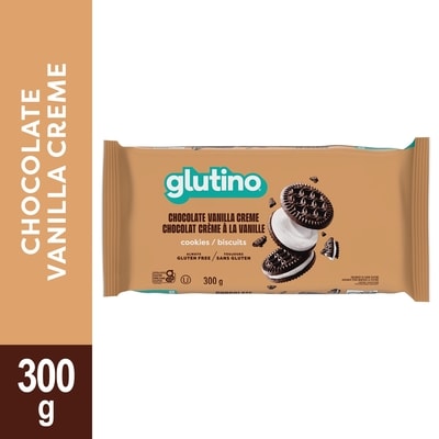 Glutino Biscuits sans gluten crème chocolat vanille 300 g, 3,50 $/100g