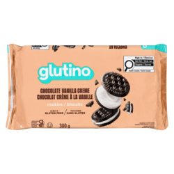 Glutino Biscuits sans gluten crème chocolat vanille 300 g, 3,00 $/100g