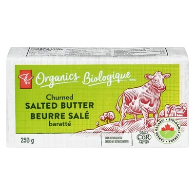 PC Organics Salted Butter Churned 250 g, $2.80/100g