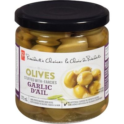 President's Choice Olives Stuffed With Garlic 375 ml, $2.26/100ml