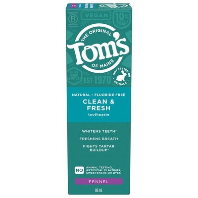 Tom's of Maine Fluoride-Free Clean & Fresh Natural Toothpaste, Fennel 85 ml, $8.22/100ml
