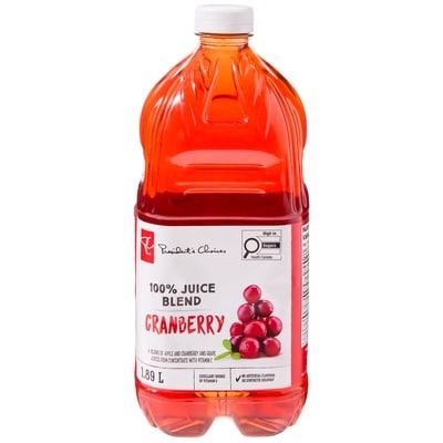 President's Choice 100% Cranberry Juice Blend 1.89 l, $0.25/100ml