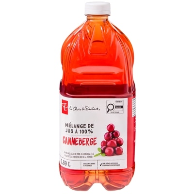 le Choix du Président Mélange de jus à 100 %, canneberge 1.89 l, 0,25 $/100ml