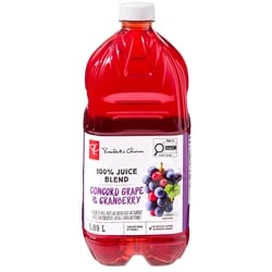 President's Choice 100% Cranberry & Concord Grape Juice Blend  1.89 l, $0.25/100ml