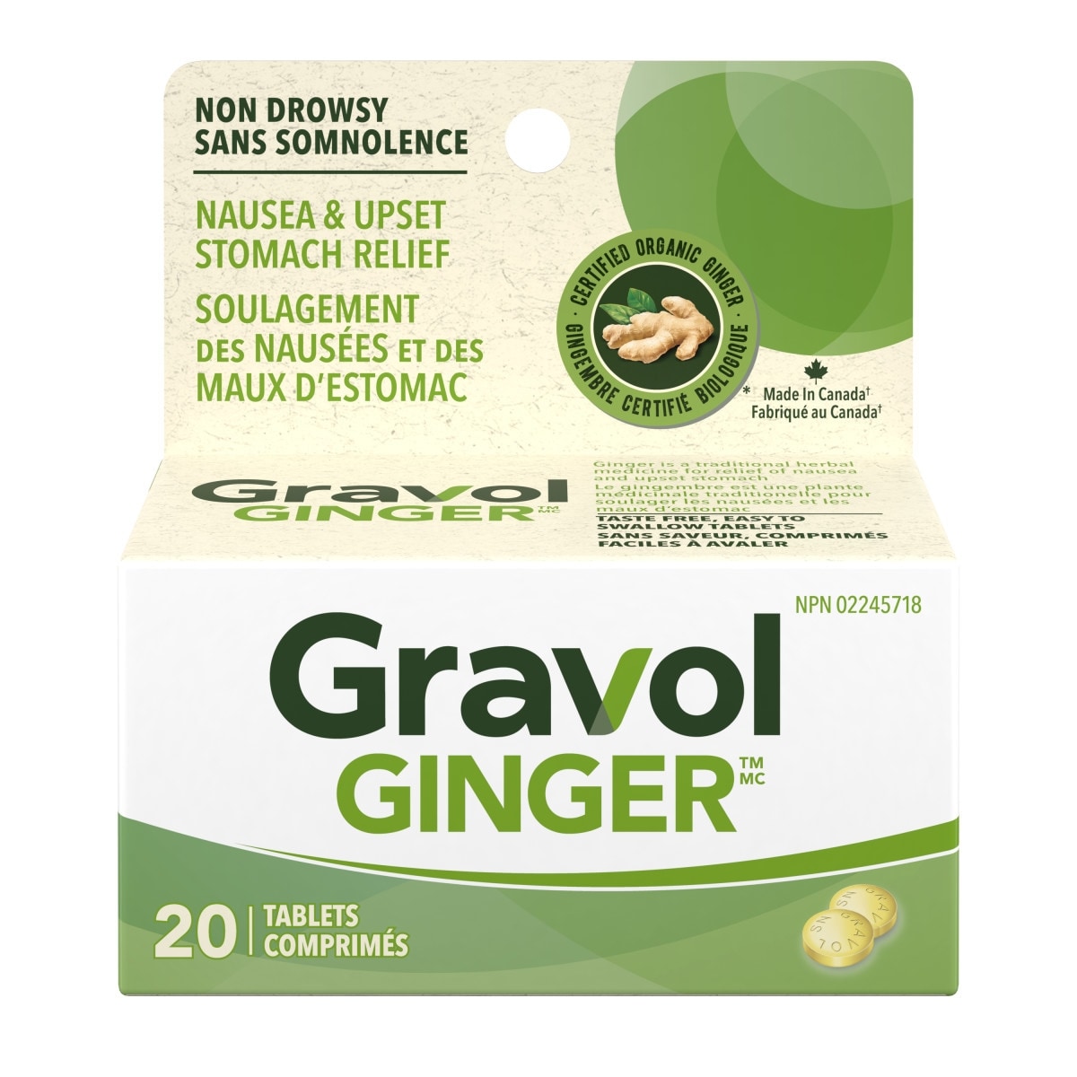 Gravol Ginger Tablets 20 ea, $0.45/1ea
