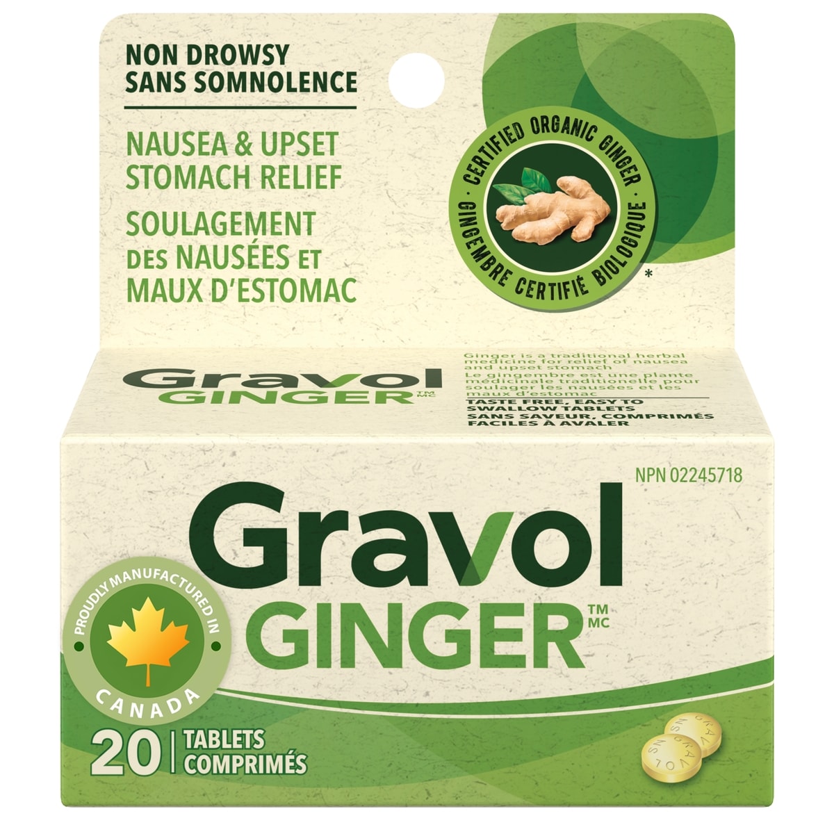 Gravol Ginger Tablets 20 ea, $0.45/1ea