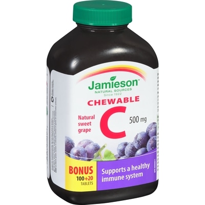 Chewable Vitamin C Grape Juice Tablets, 500 mg