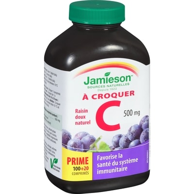 Vitamine C 500 mg à croquer - Jus de raisin