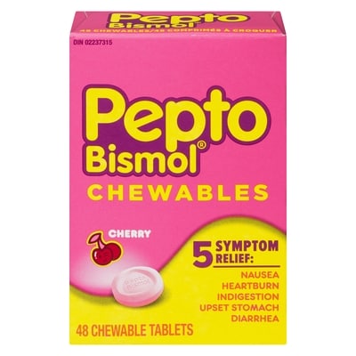 Pepto-Bismol Chewables for Nausea, Heartburn, Indigestion, Upset Stomach, & Diarrhea Relief 48 ea, $0.37/1ea