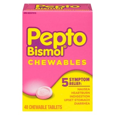 Pepto-Bismol Chewables for Nausea, Heartburn, Indigestion, Upset Stomach, & Diarrhea Relief 48 ea, $0.37/1ea