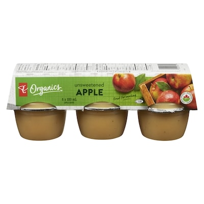 PC Organics Organic Apple Sauce Unsweetened Apple 6x100.0 ml, $0.67/100ml