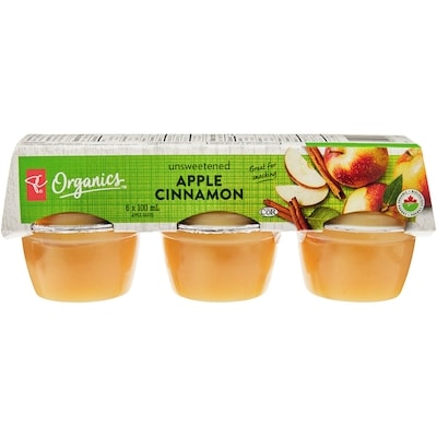 PC Organics Organic Apple Sauce Unsweetened Apple Cinnamon 6x100.0 ml, $0.67/100ml