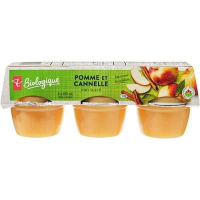 PC Biologique Régal Aux Pommes Non Sucré Pommes Et Cannelle 6x100.0 ml, 0,67 $/100ml