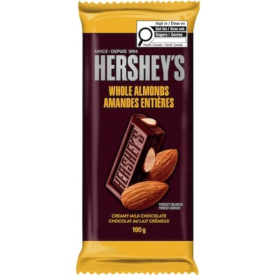 Hershey's Chocolate, Milk  with Almonds 100 g, $2.99/100g