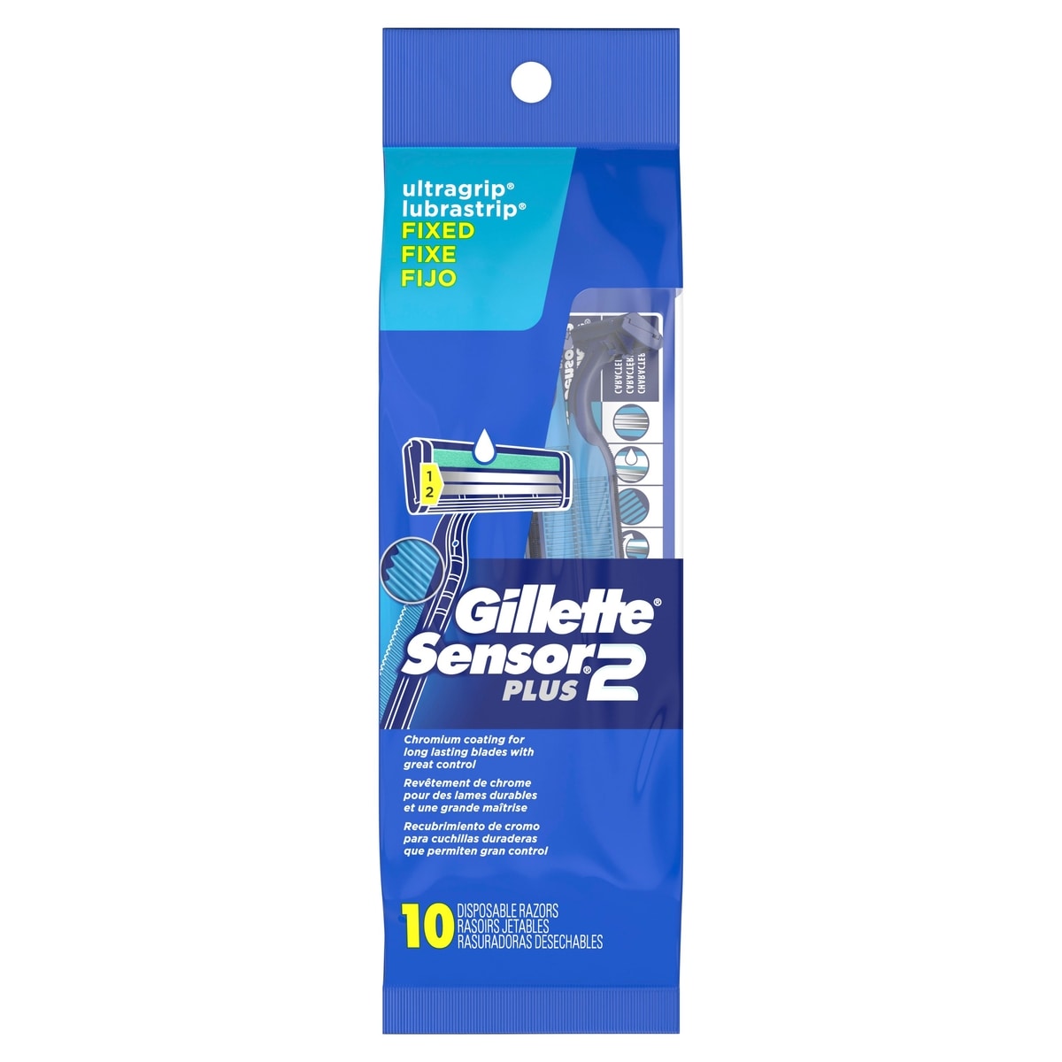 Gillette Rasoirs jetables pour hommes Sensor2 Plus, 10 unités 10 ea, 1,40 $/1ch