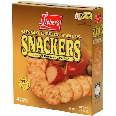 Liebers Unsalted Snackers (4-Stack) 454 g, $1.98/100g