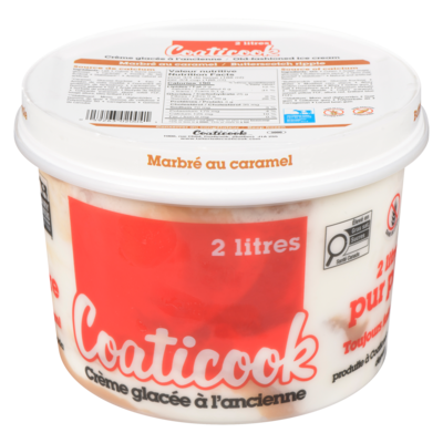 Coaticook Crème glacée à l'ancienne, marbree au caramel écossais 2 l, 0,32 $/100ml