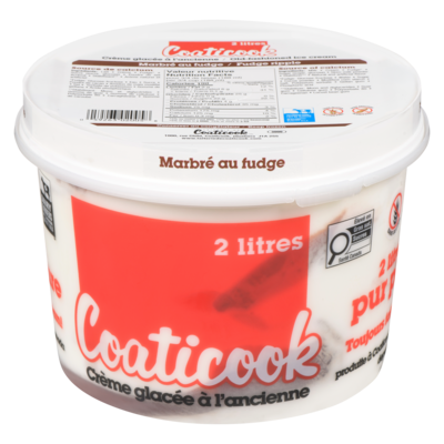 Coaticook Crème glacée à l'ancienne, Marbree au fudge 2 l, 0,32 $/100ml