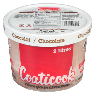 Coaticook Crème glacée à l'ancienne, chocolat 2 l, 0,30 $/100ml