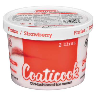 Coaticook Ice Cream Old-fashioned, Strawberry 2 l, $0.30/100ml