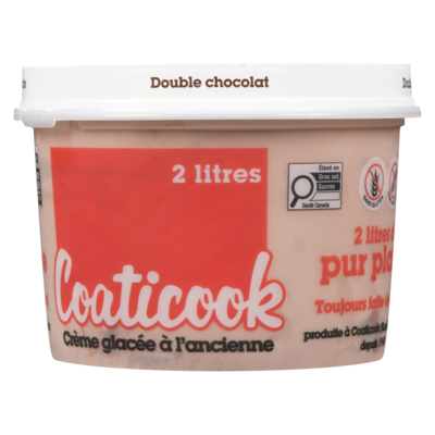 Crème glacée à l'ancienne, double chocolat